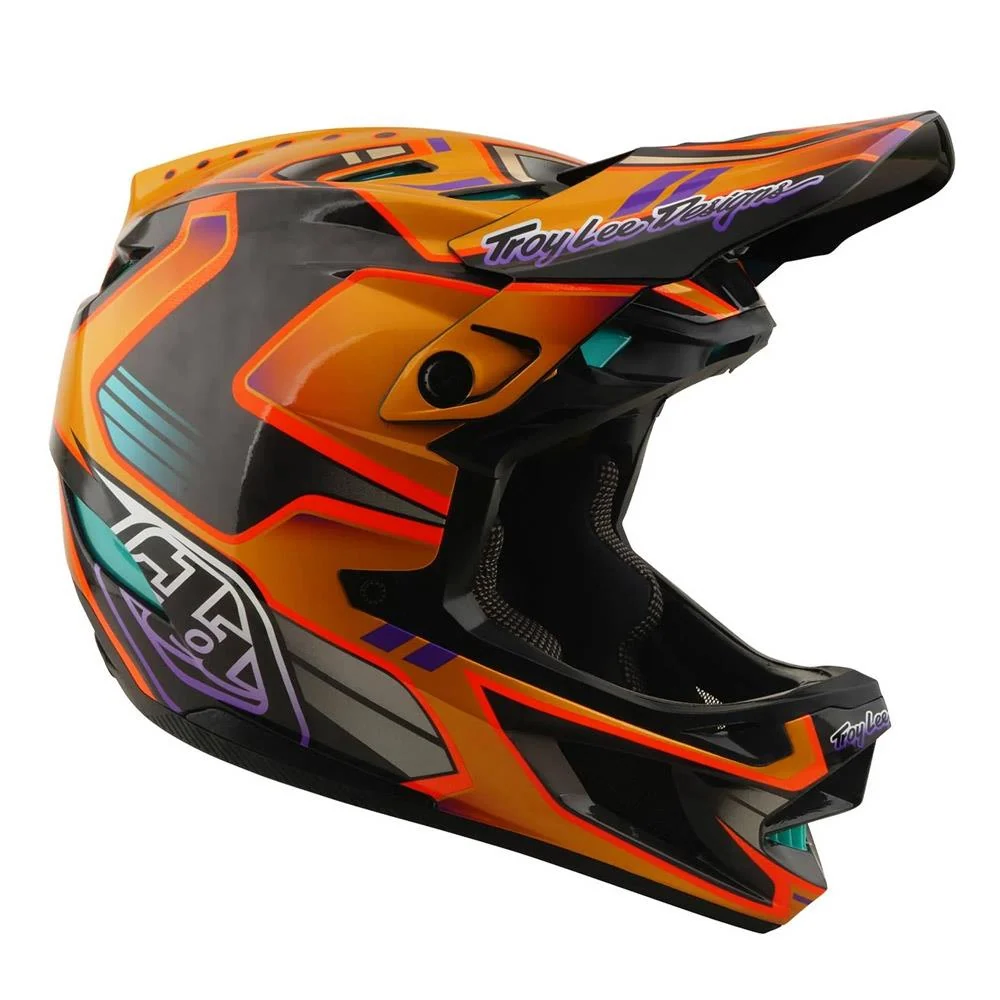Troy Lee D4 Carbon MIPS Race Helmet - Crest Gold Medium