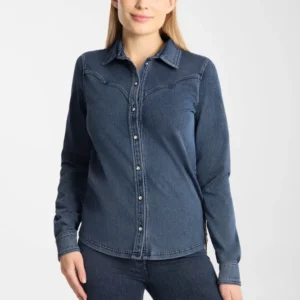 Ulrika camicia western da donna Denim Blue 40