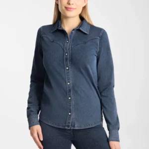 Ulrika camicia western da donna Denim Blue 44