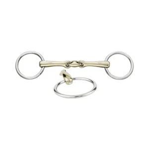 KK Ultra filetto da briglia, doppio snodo, 14 mm, Sensogan, con cristalli Light Green 125 mm